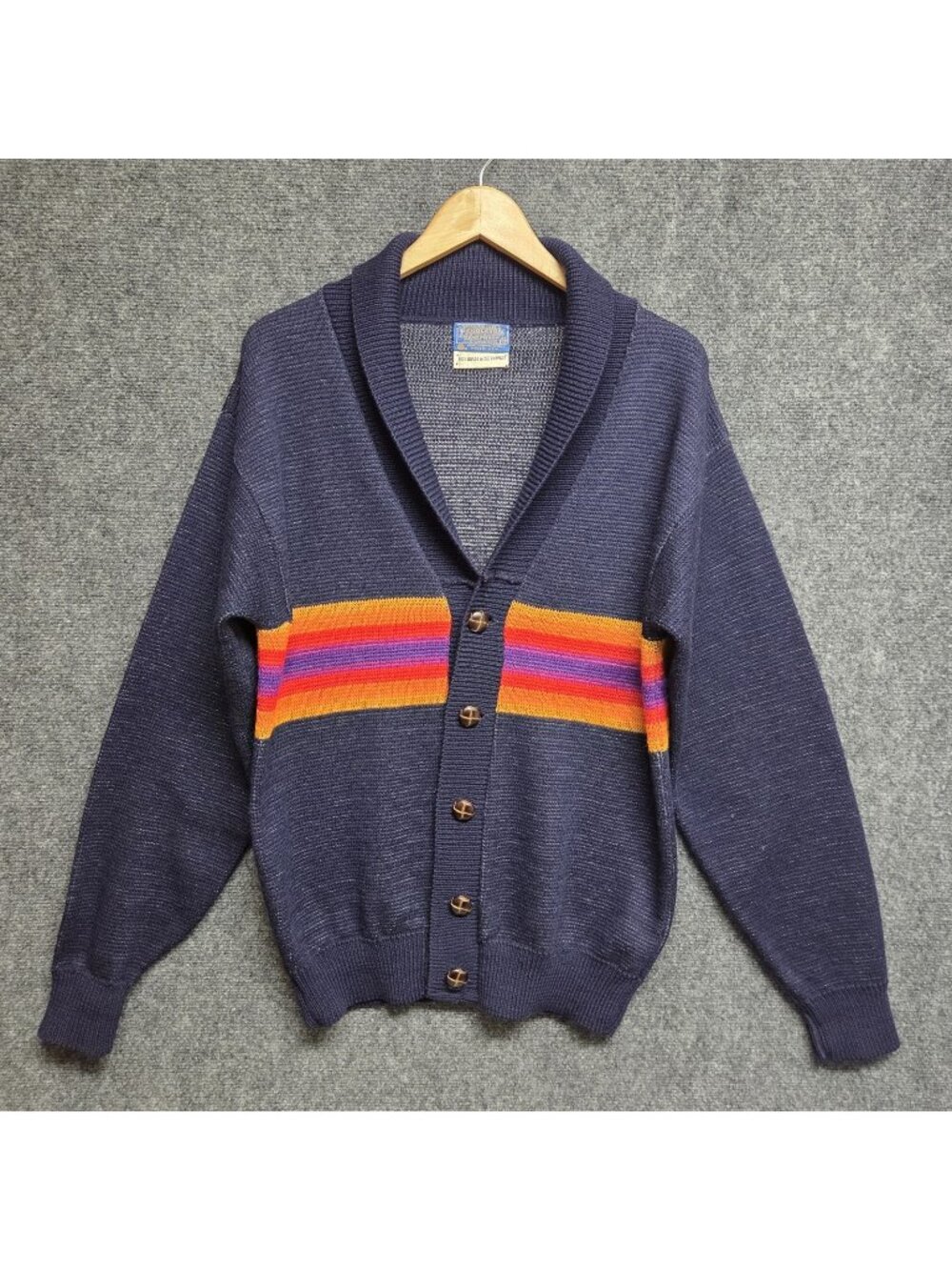 Pendleton Vintage Wool Aztec Cardigan Men’s M USA Multi Color Geometric Western